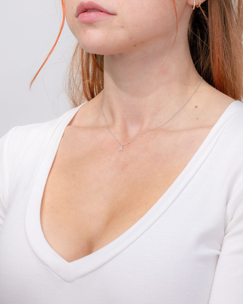 Initial Pavé Diamond Necklace
