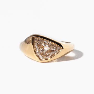 1.0CT-2.0CT Floe Moissanite Diamond Bezel Engagement Ring