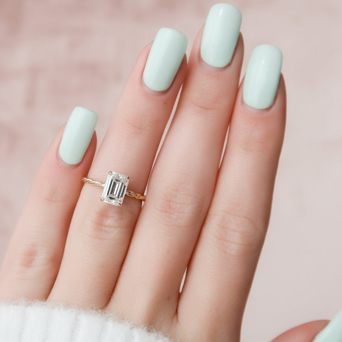 2.057  Moissanite Hidden Halo Engagement Ring