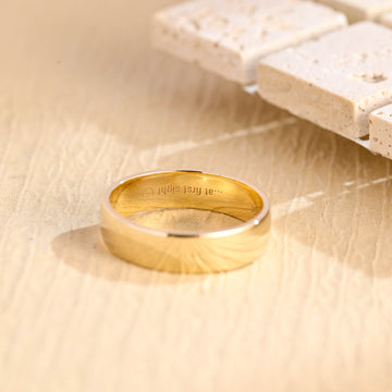 5.0mm Flat Gold Men's Wedding Band, Anniversary Gift For Men