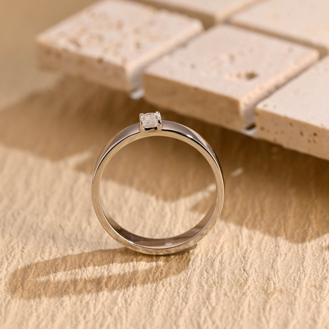 0.50CT Emerald Cut Lab Grown Minimalist Men's Wedding Band