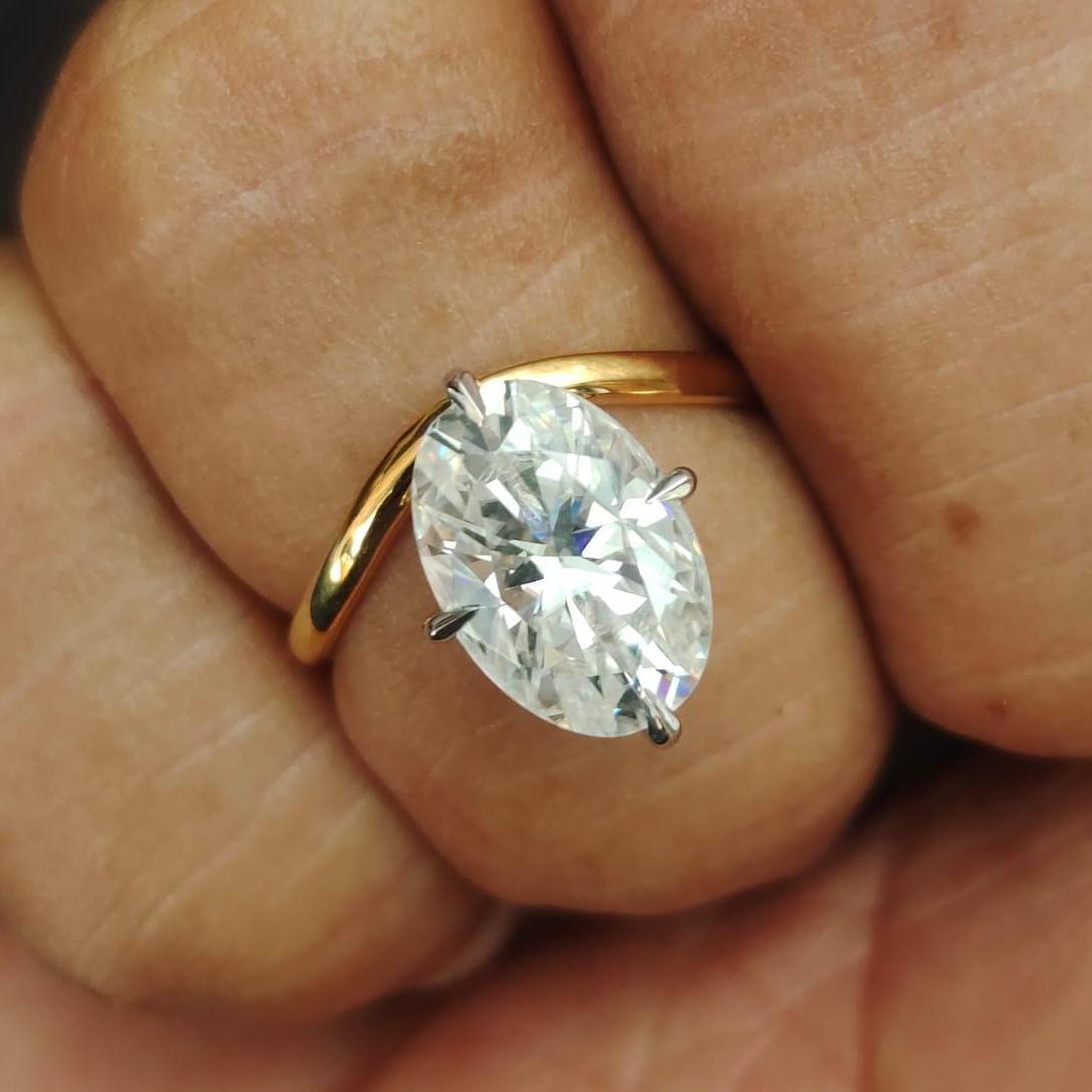 3.75CT Oval Cut Diamond Scarlett Johansson Inspired Engagement Ring