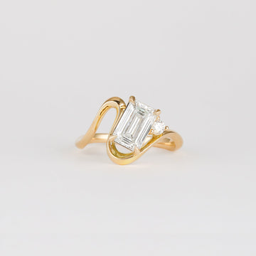 1.50CT-2.50CT Emerald Cut Moissanite Diamond Antique Engagement Ring