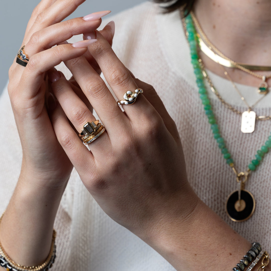 2.0CT-3.0CT Fancy Brown Emerald Cut Diamond Three Stone Engagement Ring