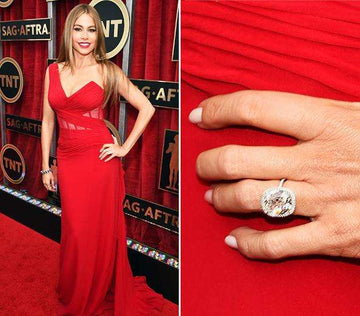 2.0CT Elongated Cushion Cut Halo Diamond Sofia Vergara Engagement Ring