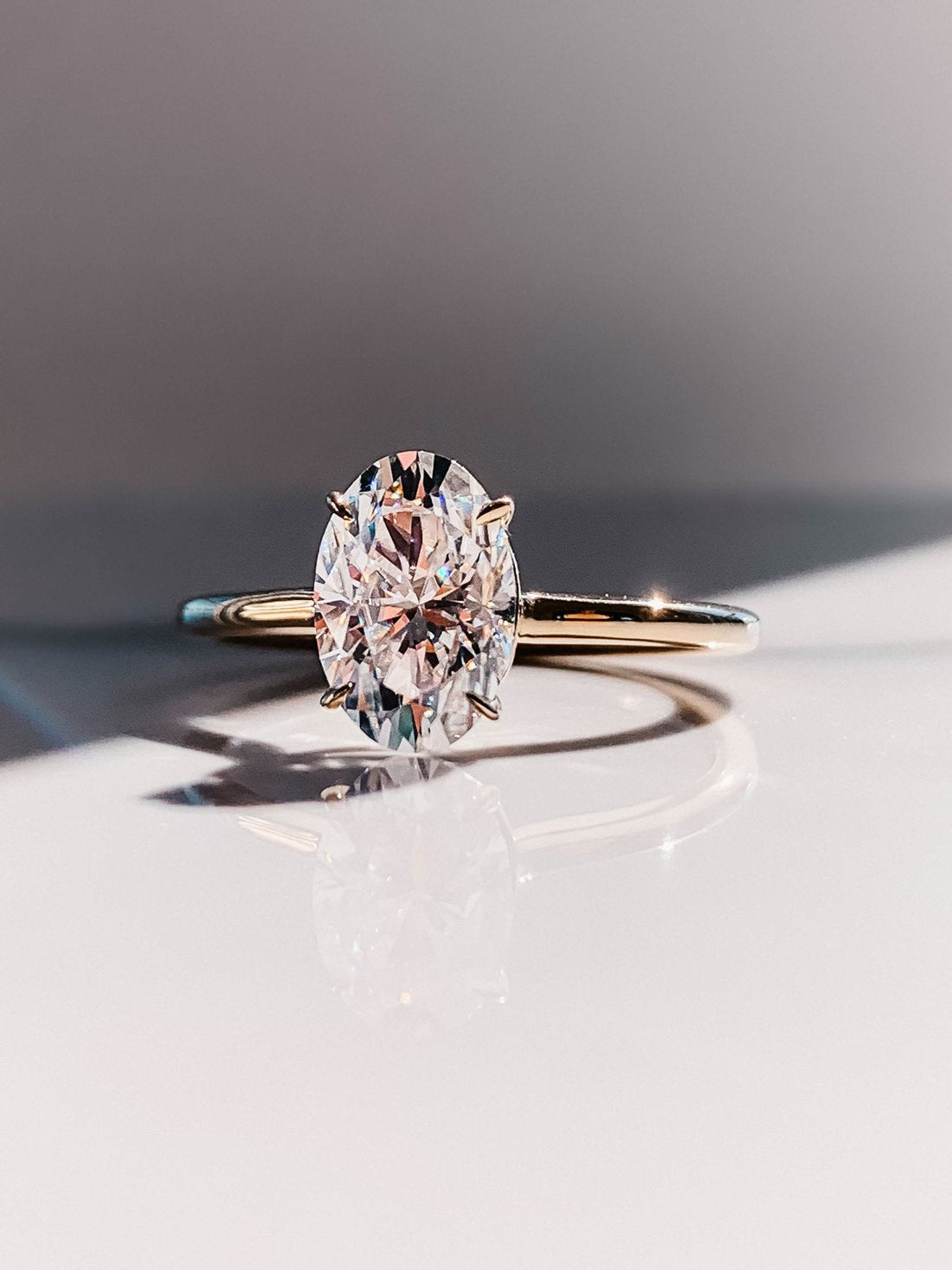 3.0CT Oval Cut Moissanite Solitaire Diamond Engagement Ring