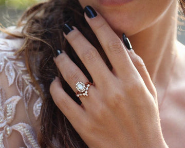 matching wedding bands for halo engagement rings