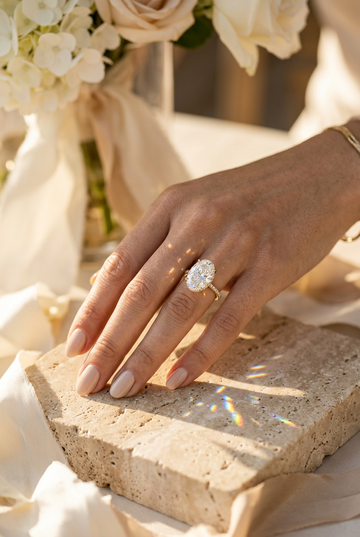 The Hailey Bieber Engagement Ring Look: Why the 5.0CT Oval Cut Hidden Halo Is the Ultimate Modern Icon