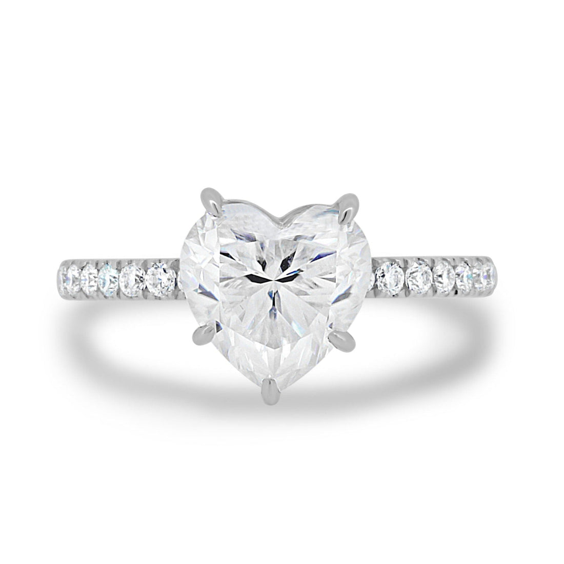 2.50CT Heart Cut Moissanite 4 Prongs Solitaire Engagement Ring