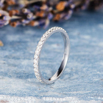 Round Brilliant Cut Full Eternity Stacking Wedding Band