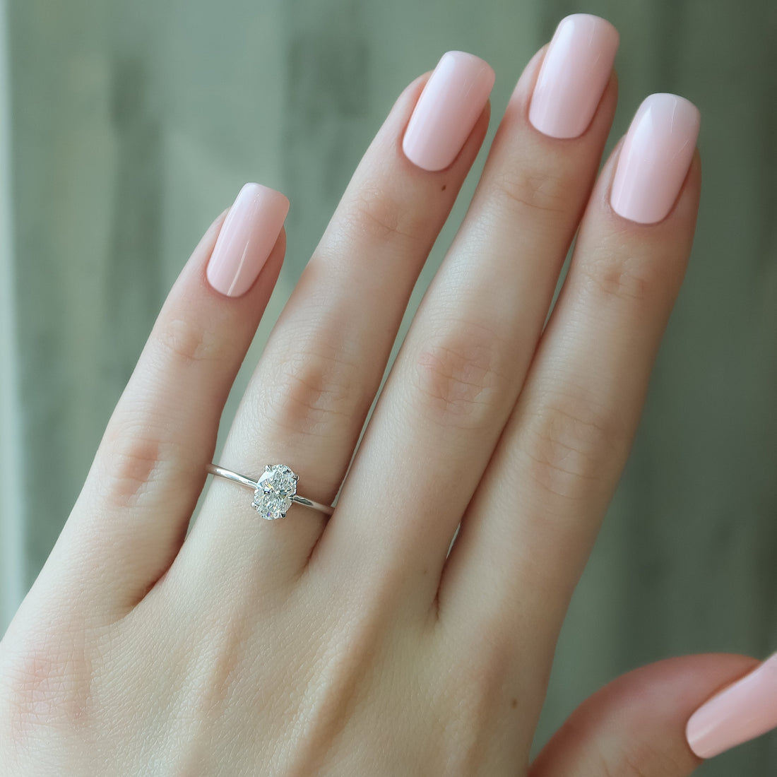 2.0 - 4.0 CT Oval Cut CVD Diamond Solitaire Engagement Ring