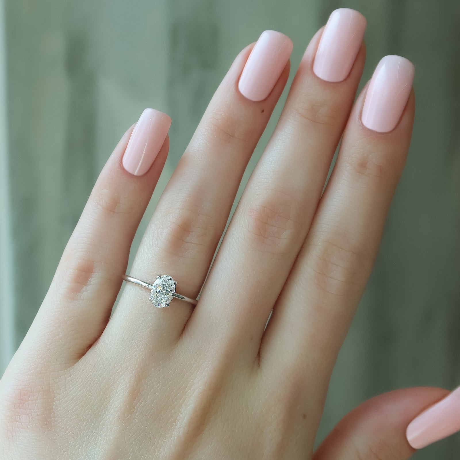 2.0 - 4.0 CT Oval Cut CVD Diamond Solitaire Engagement Ring
