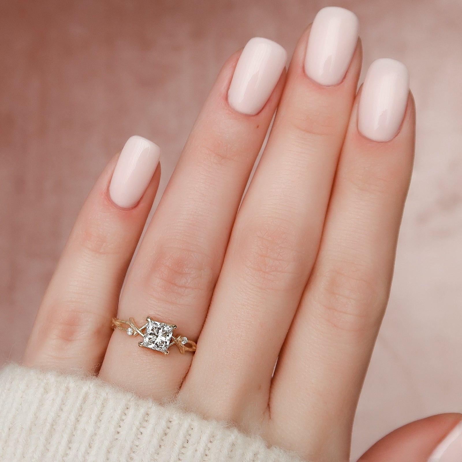 1.50 -3.50 Carat Shape Princess Twig-Setting Engagement Ring