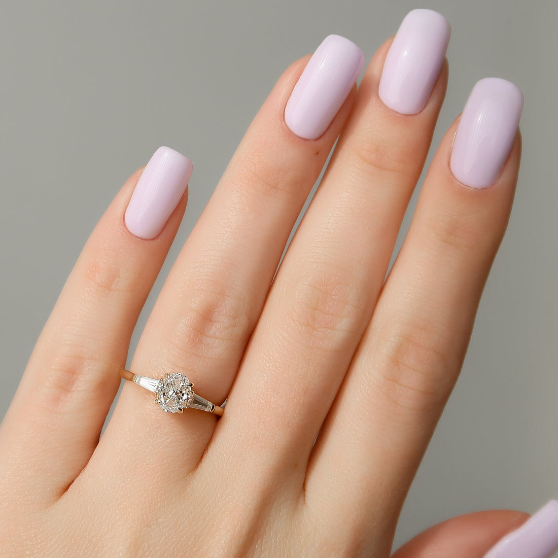 1.50 -3.50 CT Oval Cut CVD Diamond Three Stone Style Engagement Ring