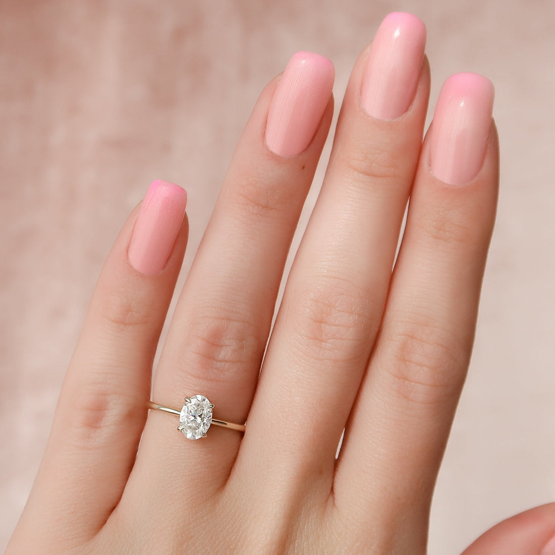 2.0 -4.0 CT Oval Cut CVD Diamond Hidden Halo Engagement Ring