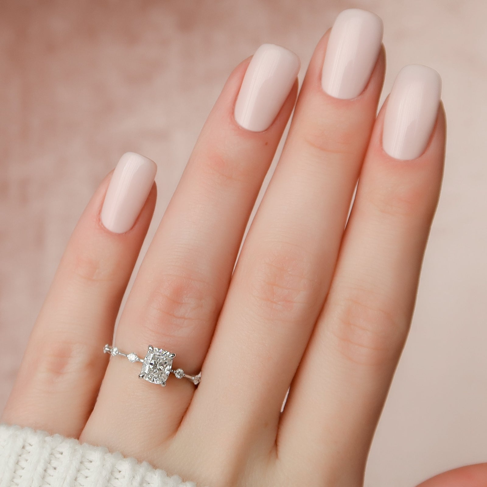 2.0 - 4.0 CT Elongated Cushion Cut CVD Diamond Dainty Engagement Ring