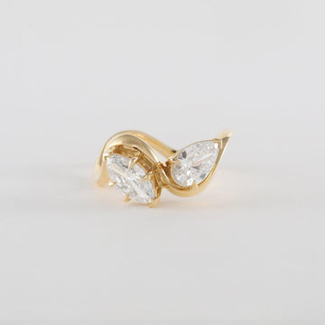 1.50CT-2.50CT Marquise And Pear Cut Moissanite Toi et Moi Engagement Ring