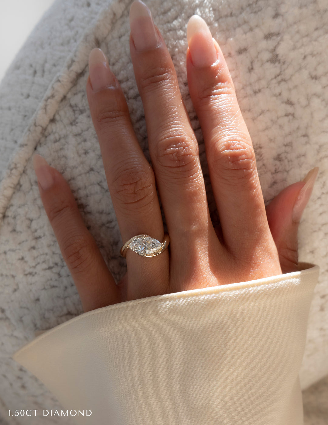 1.0CT-2.0CT Marquise Cut Moissanite Unique Engagement Ring