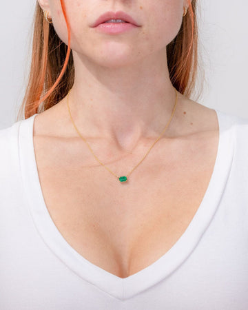 1.00ct Natural Emerald Necklace