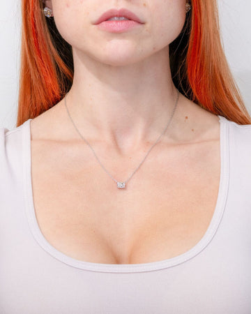 1.13ct D-VS1 Radiant Lab Diamond Pendant White Gold