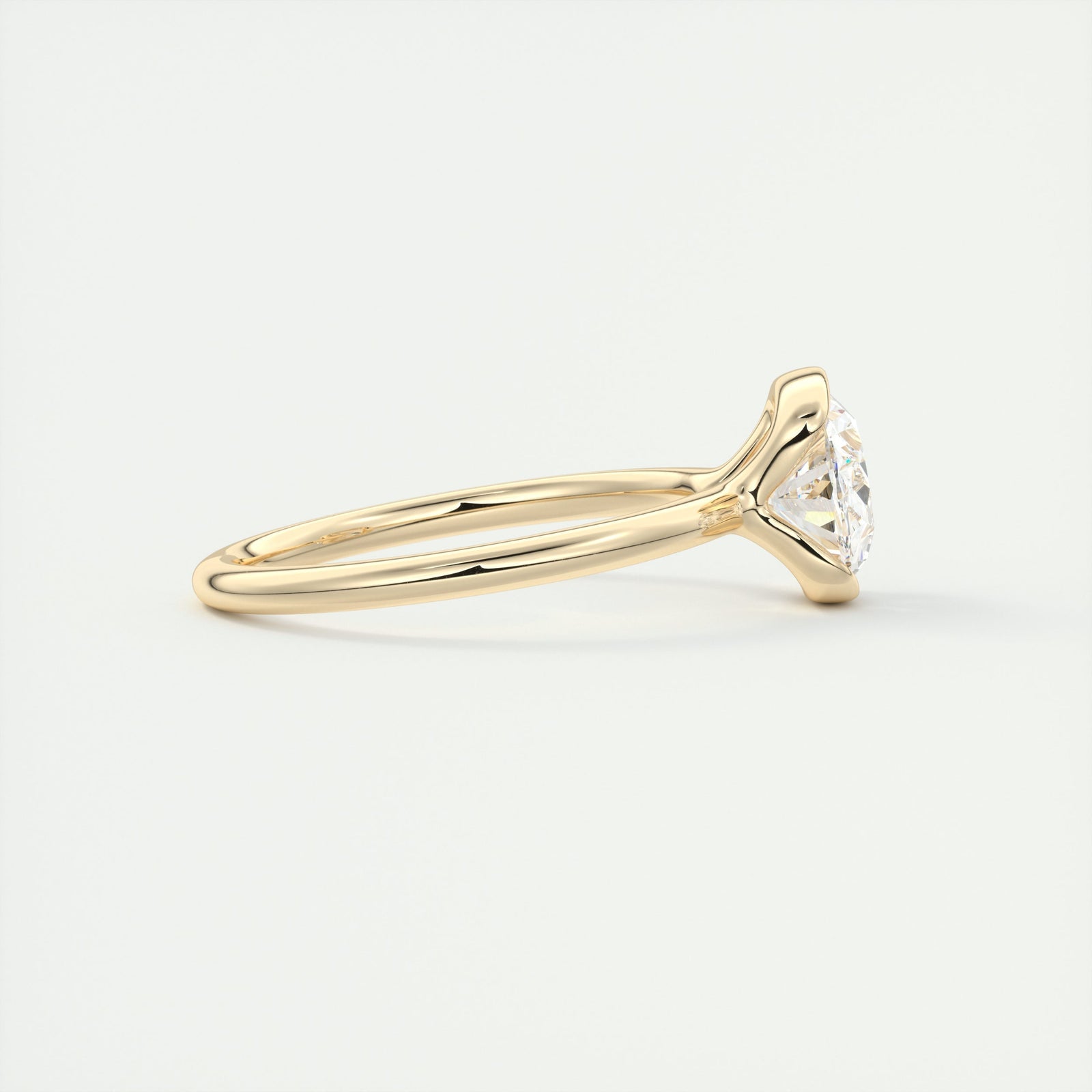 2CT East West Oval Cut Moissanite Half Bezel Solitaire Engagement Ring