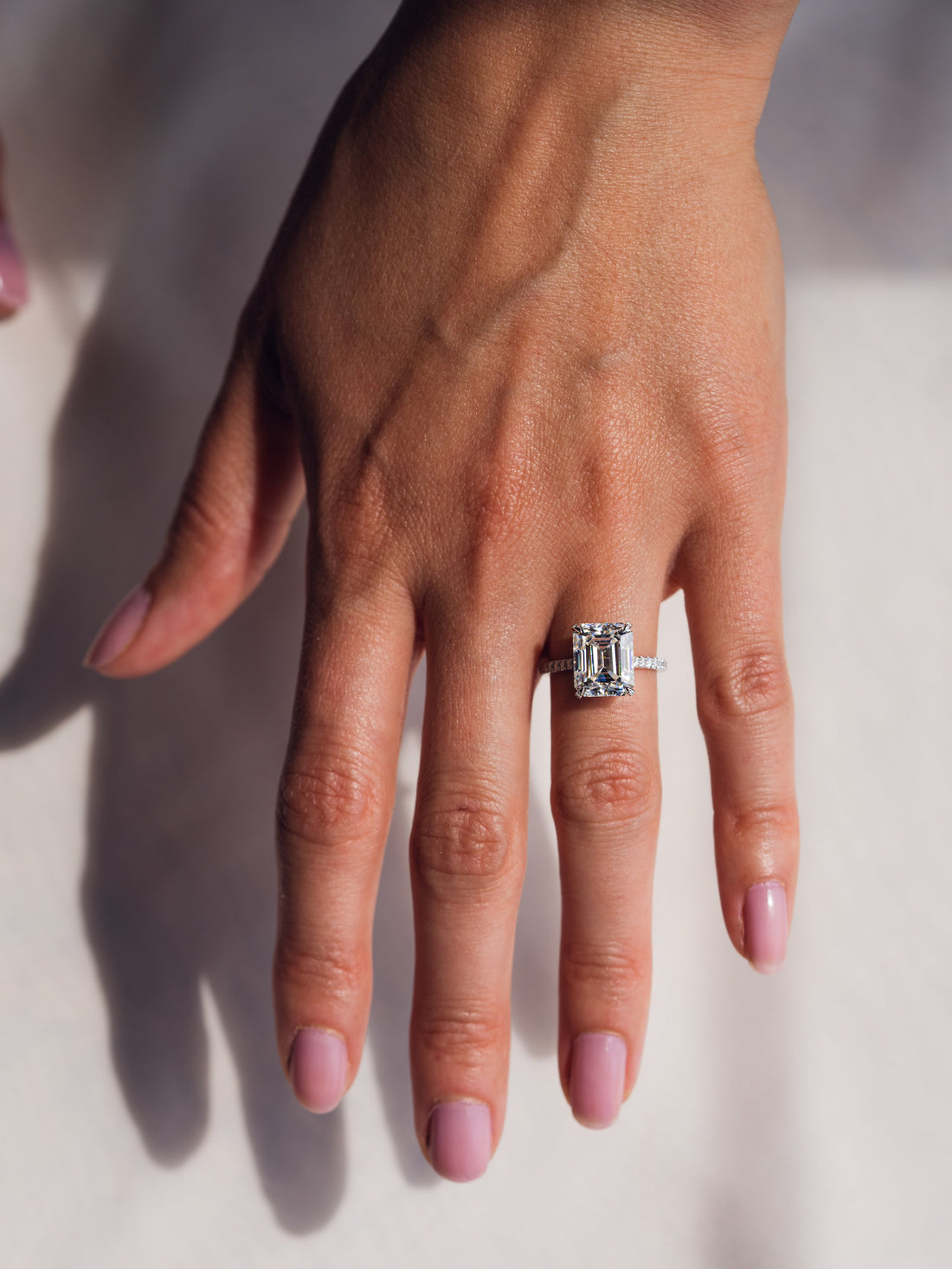 2.0 - 4.50 CT Emerald  CVD Diamond Pave Setting Engagement Ring