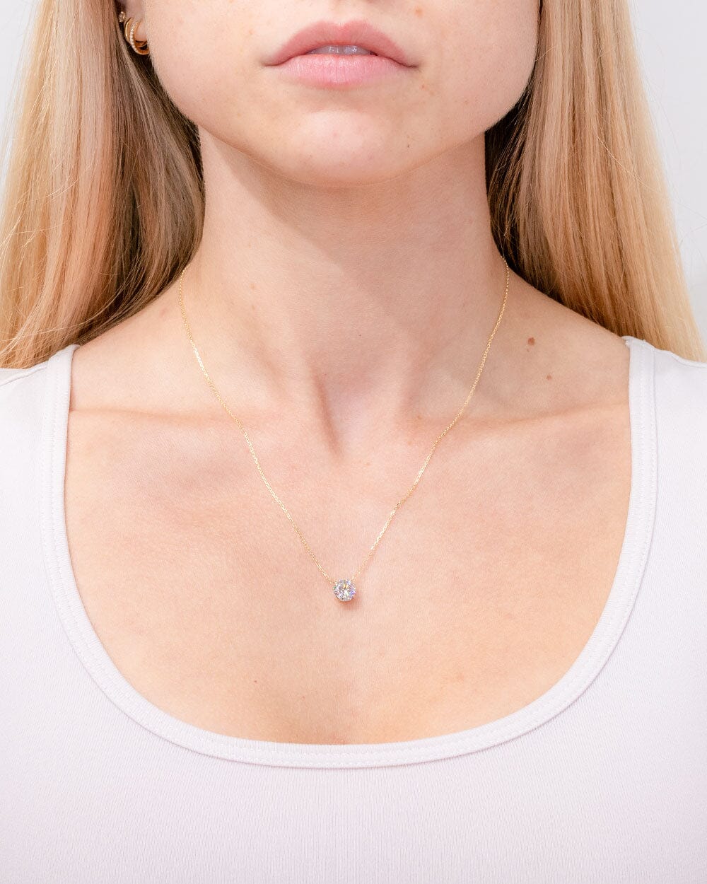 1.20ct D-VS1 Round Lab Diamond 14k Yellow Gold Pendant