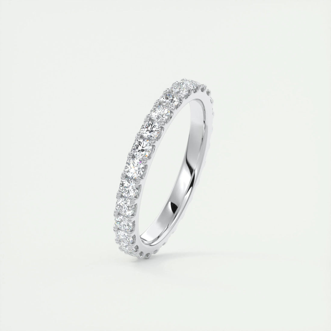 0.84 CT Round Full Eternity CVD EF/VVS Diamond Wedding Band