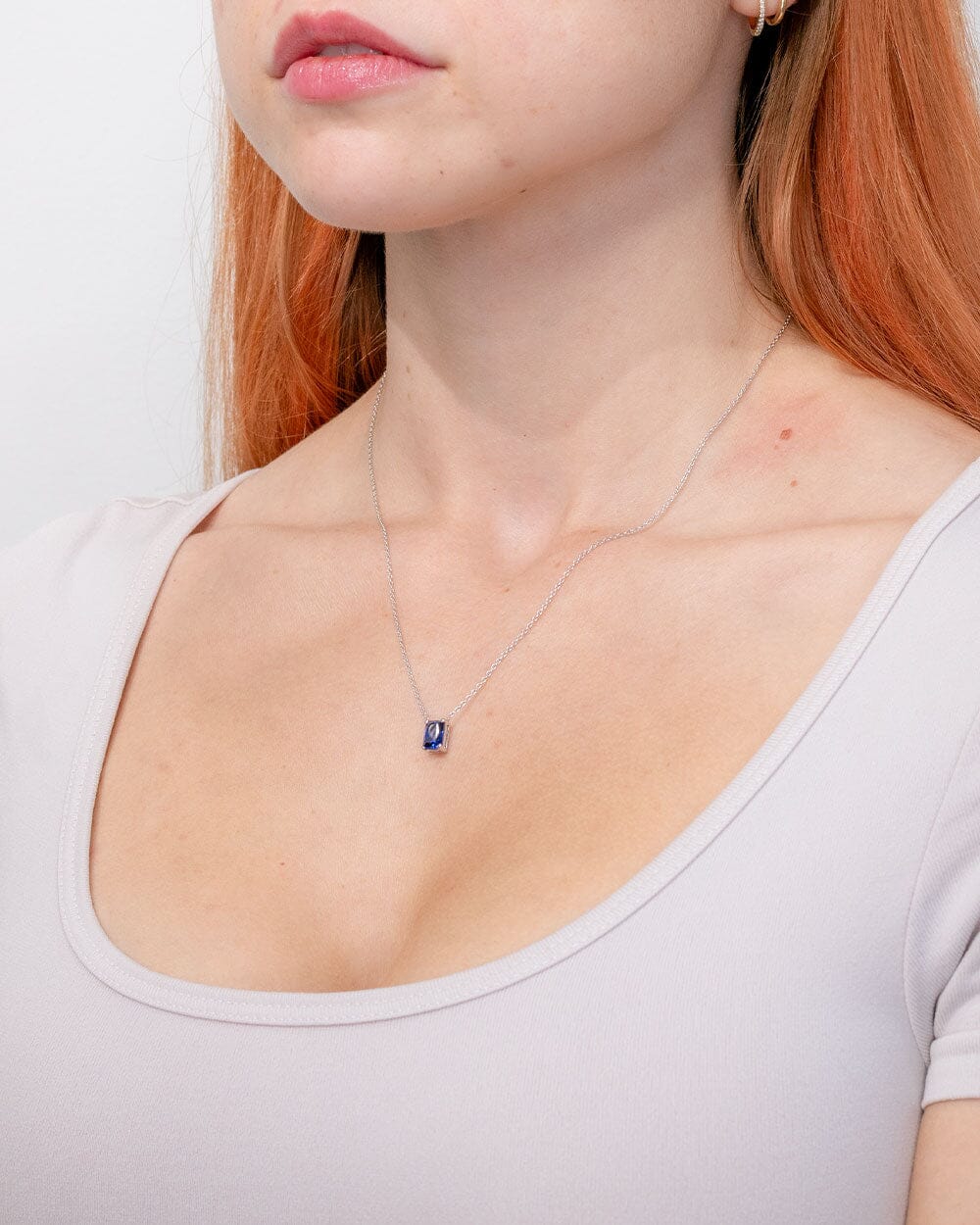 1.37ct Lab Sapphire Necklace