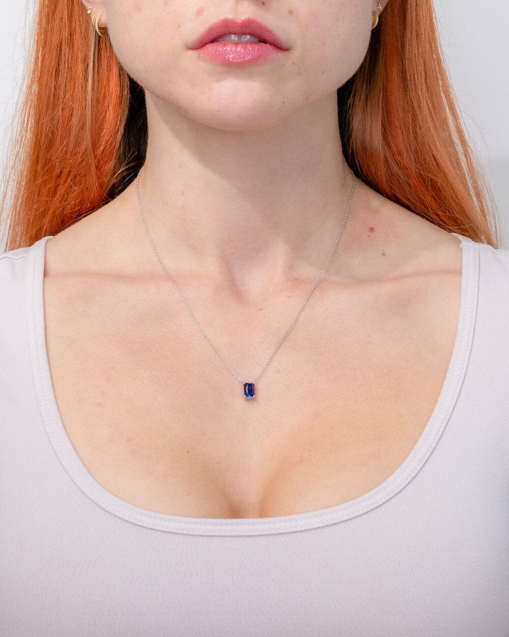 1.37ct Lab Sapphire Necklace