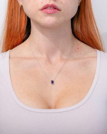 1.37ct Lab Sapphire Necklace