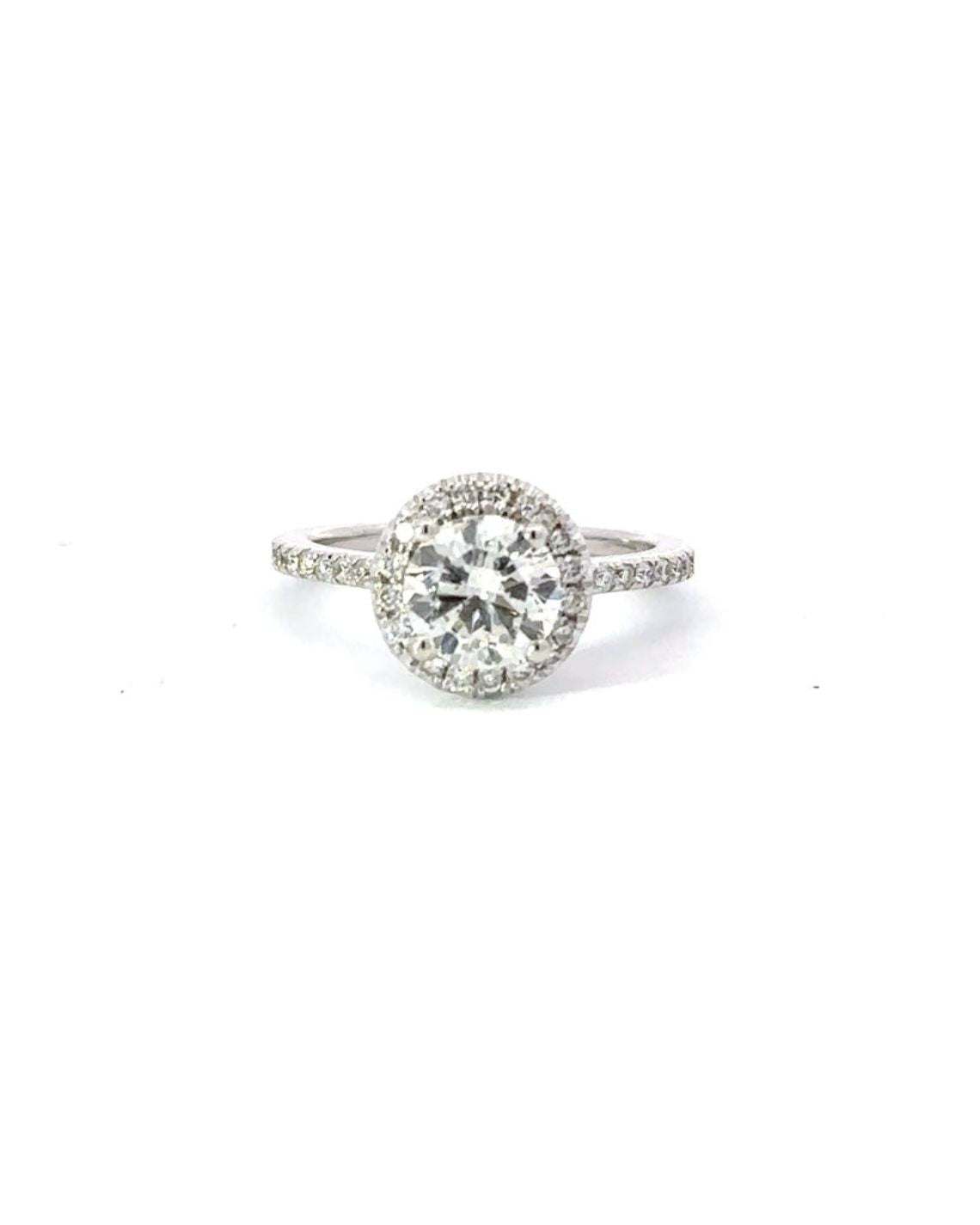 1.0-3.0 CT Round CVD Diamond Halo Pave Setting Engagement Ring