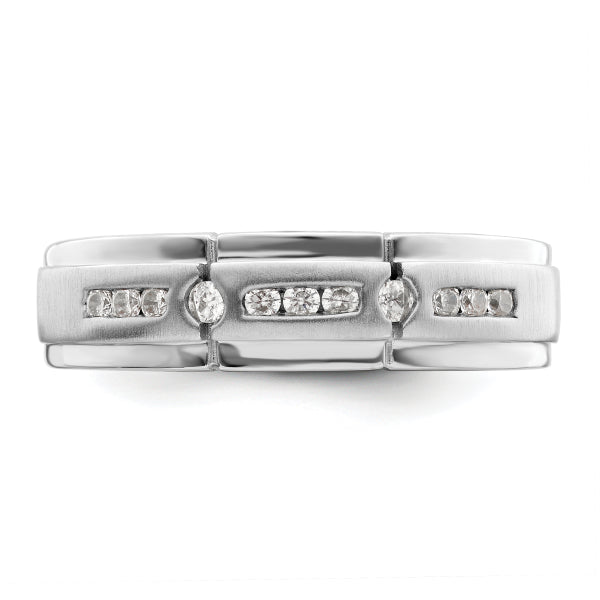 3.5mm Round Cut Lab Grown Men's Wedding Band In White Gold