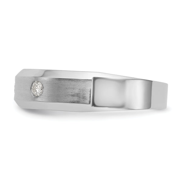 4.5mm Round Cut Lab Grown Three Stone Men's Wedding Band