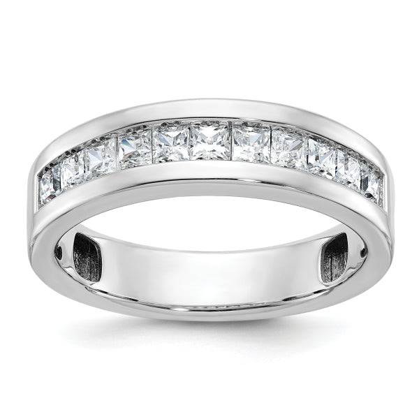 5mm Princess Cut Lab Grown Channel Set Men's Wedding Band