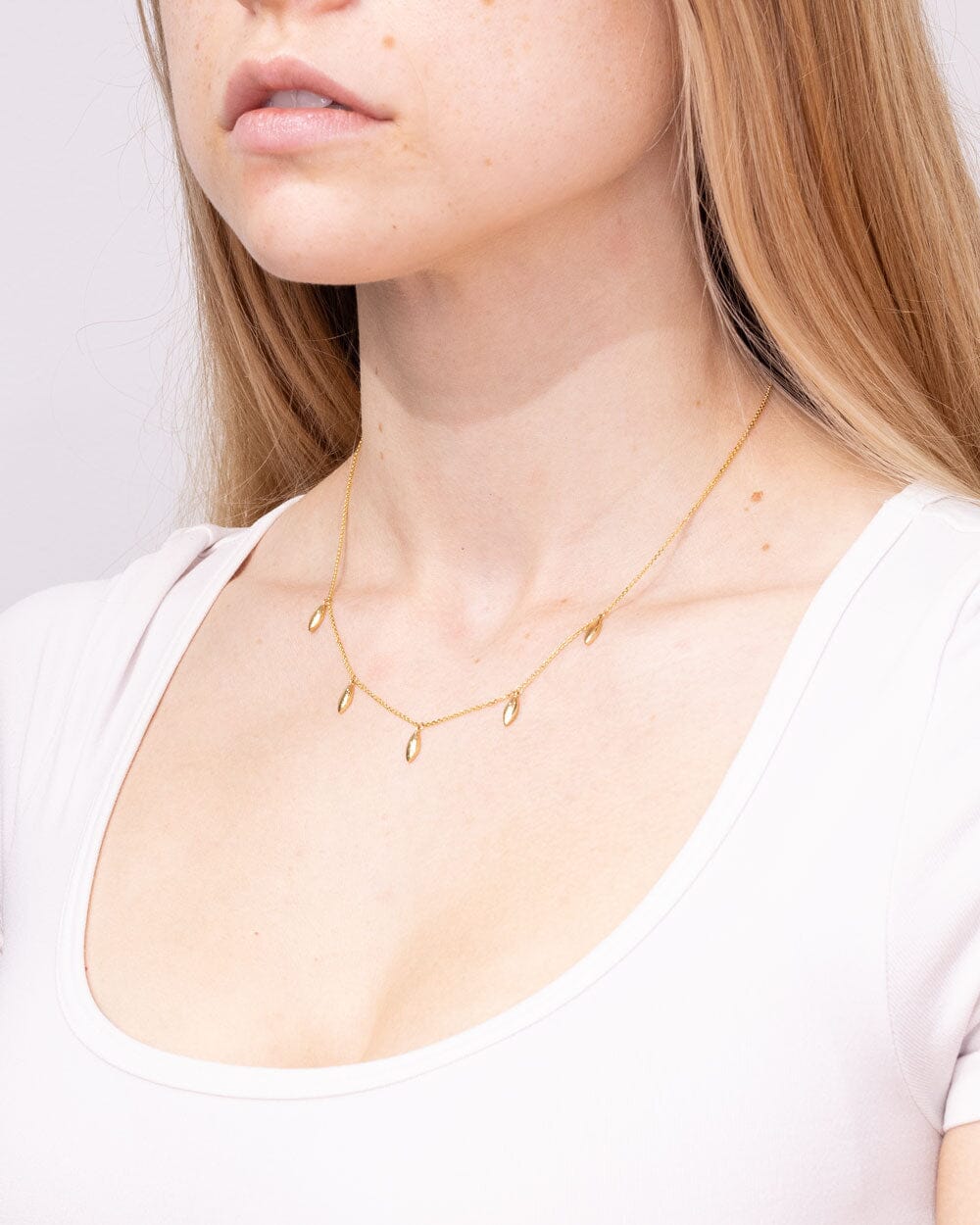 14k Yellow Gold Drop Necklace