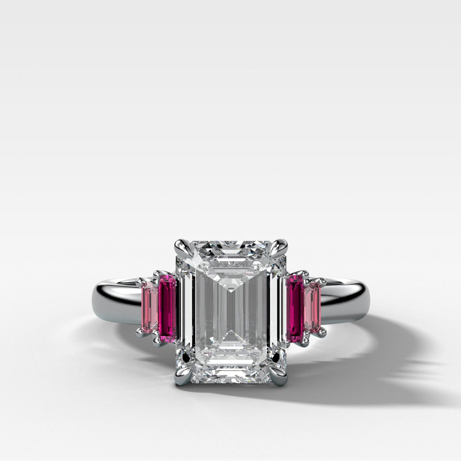 The Sunset Gradient: Emerald Cut 5-Stone Ring with Ruby & Sapphire
