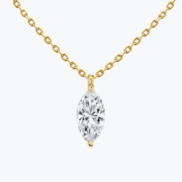 0.25-1.0ct Marquise Cut Moissanite Solitaire Layering Necklace