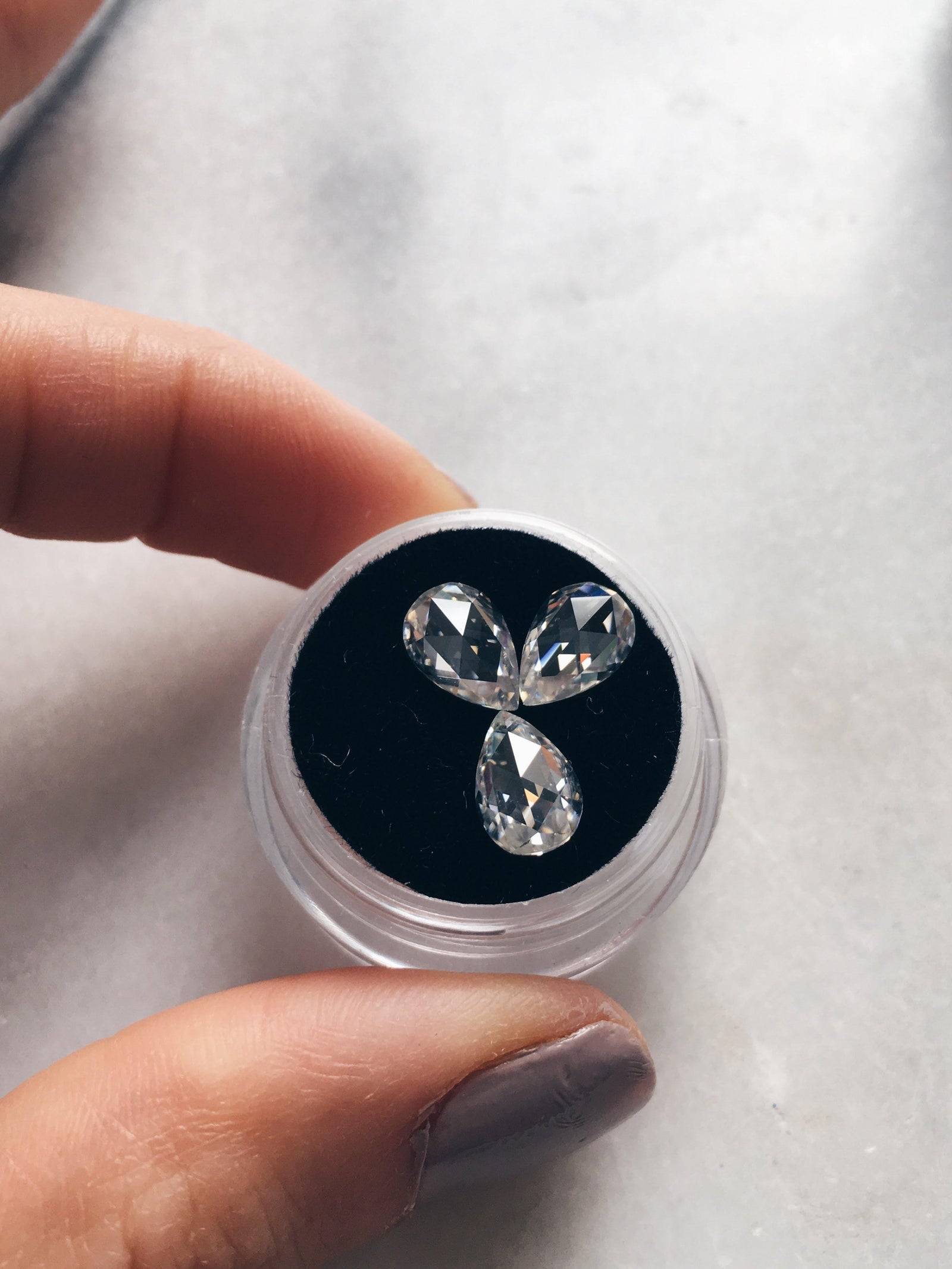 Pear Rose Cut Loose Moissanite