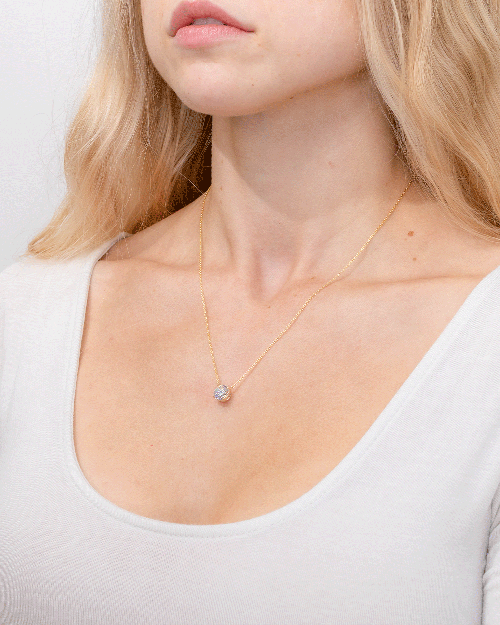 1.71ct E-VS1 Round Lab Diamond 14k Yellow Gold Pendant