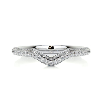 0.75 CT Round Curved CVD EF/VVS Diamond Wedding Band