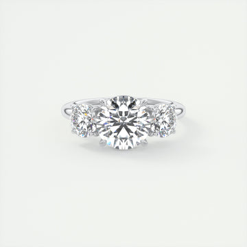 2CT Round Brilliant Cut Moissanite 3 Stones Engagement Ring