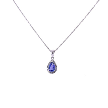 Tanzanite Tear Drop Diamond Necklace for Women