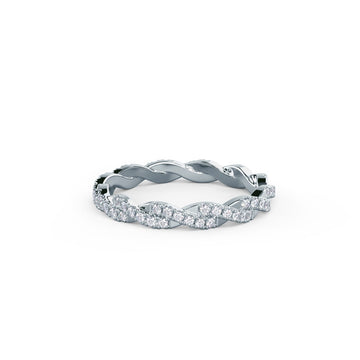 Round Cut Lab Grown Diamond Infinity Twisted Wedding Band