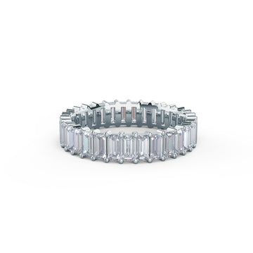 Baguette Cut DE-VS1 Lab Grown Diamond Full Eternity Wedding Band For Women