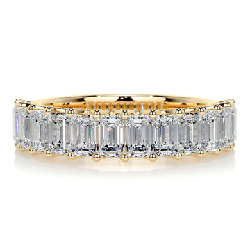 Emerald Half Moissanite Eternity Wedding Ring