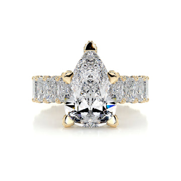 7.0 Carat Pear Hidden Halo Moissanite Engagement Ring