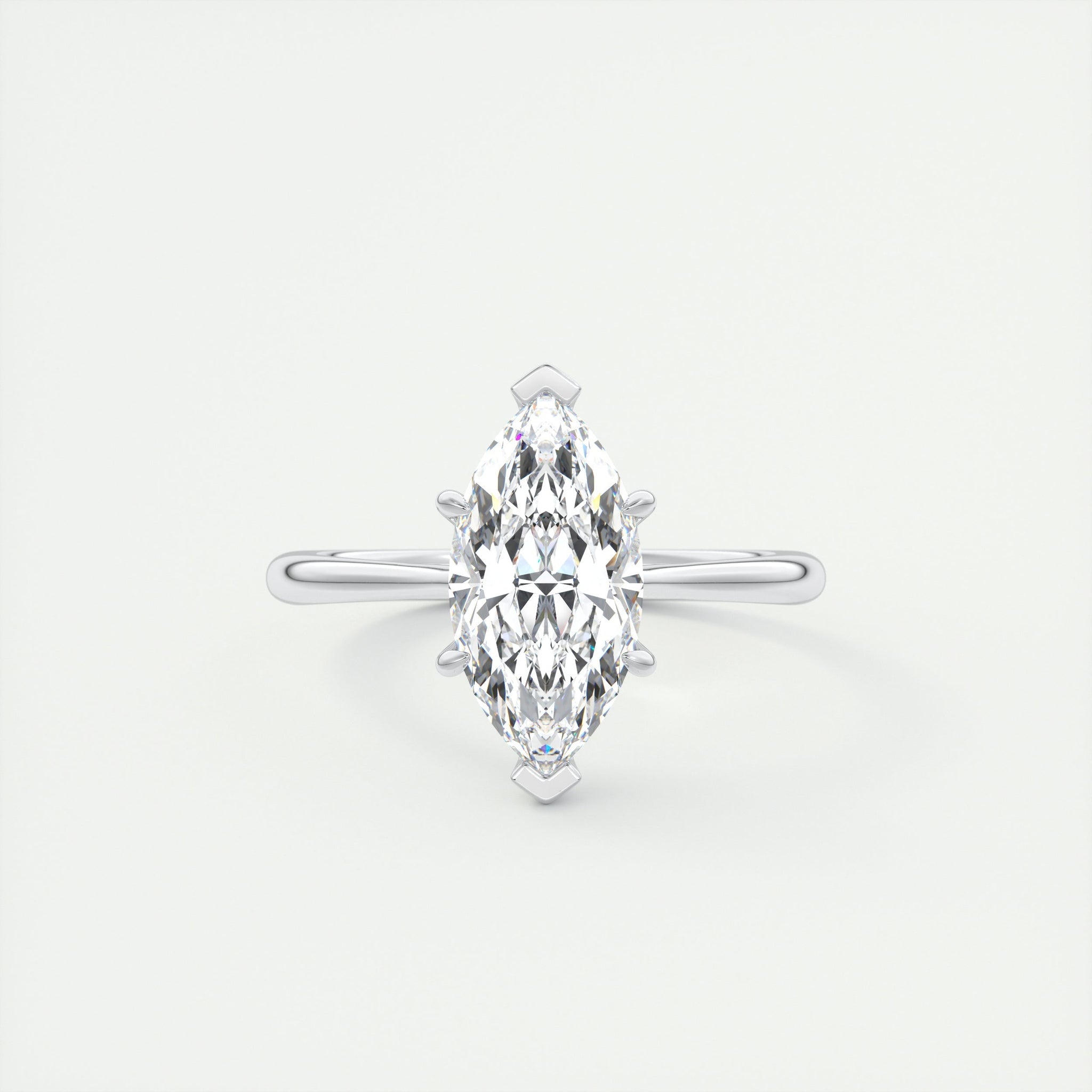 2CT Marquis Cut Moissanite Solitaire Engagement Ring