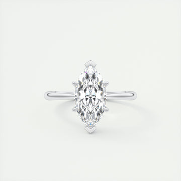 2CT Marquis Cut Moissanite Solitaire Engagement Ring