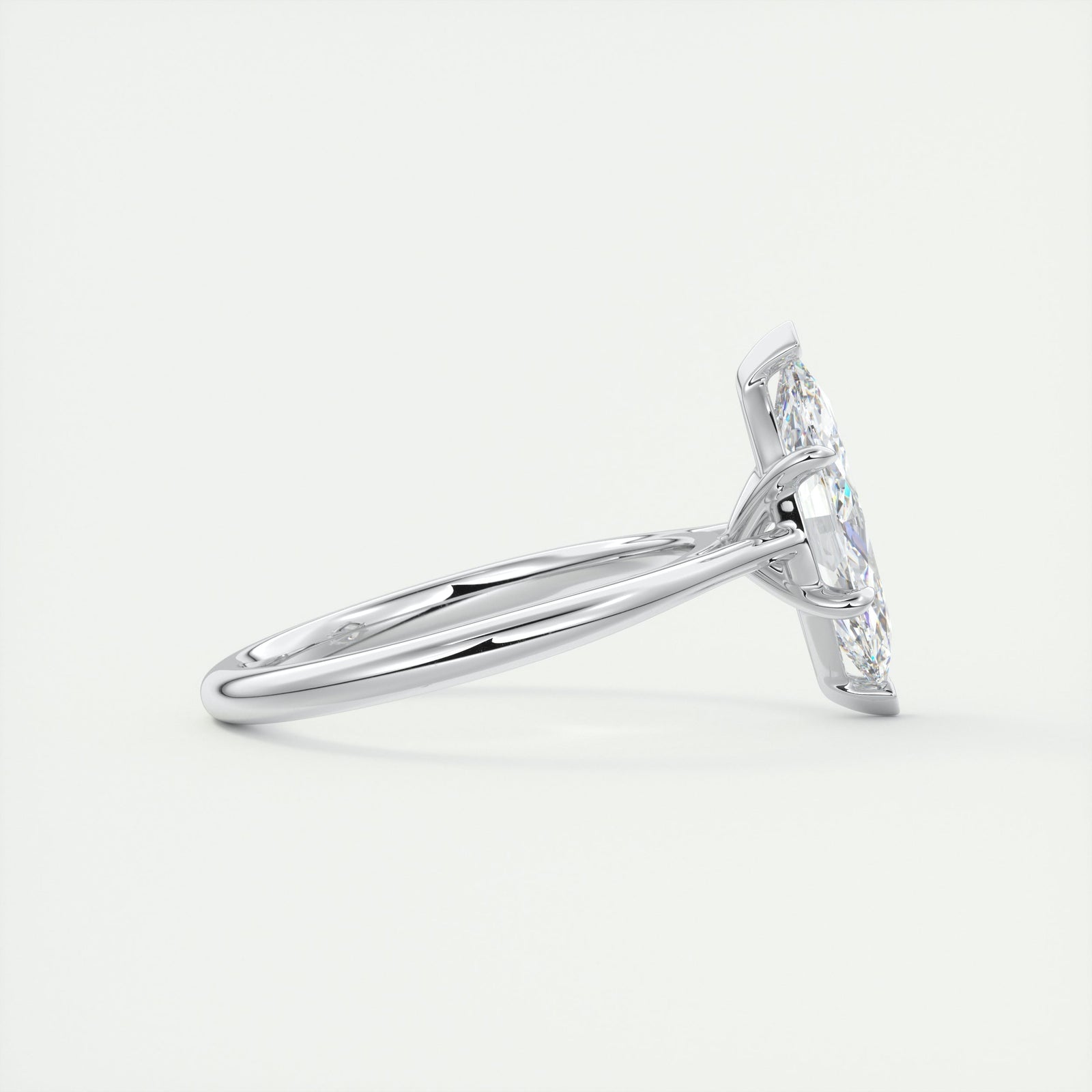2CT Marquis Cut Moissanite Solitaire Engagement Ring